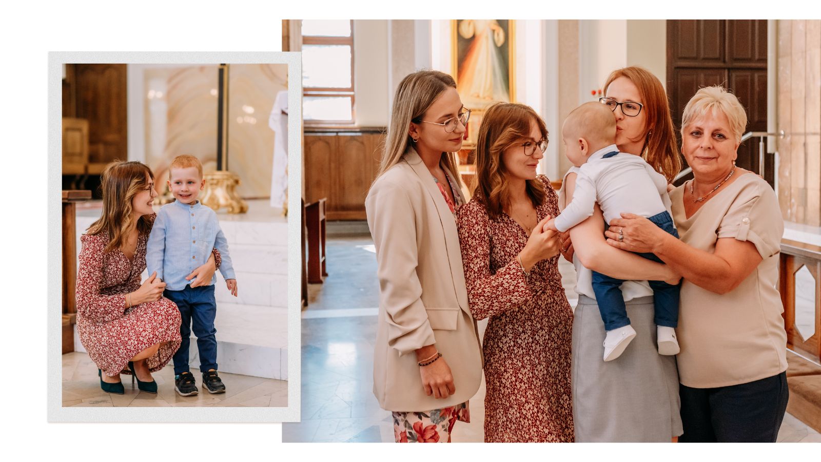 zdjęcia rodzinne w kościele po chrzcie