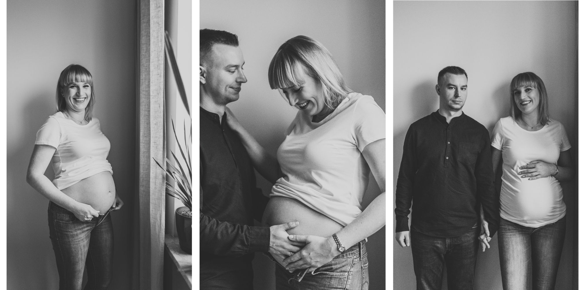 sesja ciążowa czarno białe zdjęcia