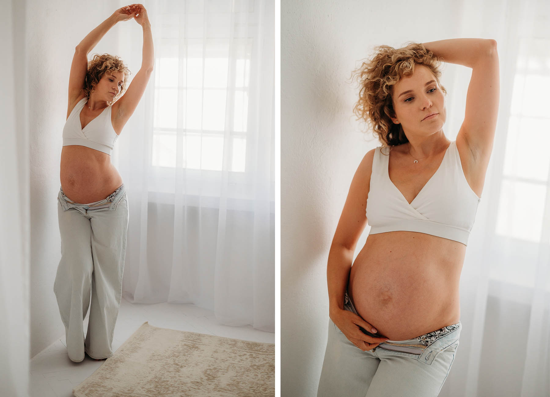 minimalistyczna sesja ciążowa w studio warszawa